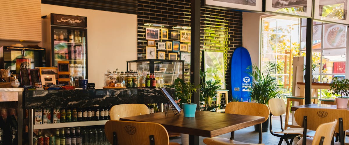 Empty reserved table in upscale restaurant waiting for guests